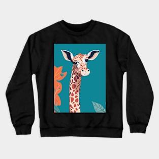 African Savanna Colorful Wild Animal Giraffe Crewneck Sweatshirt